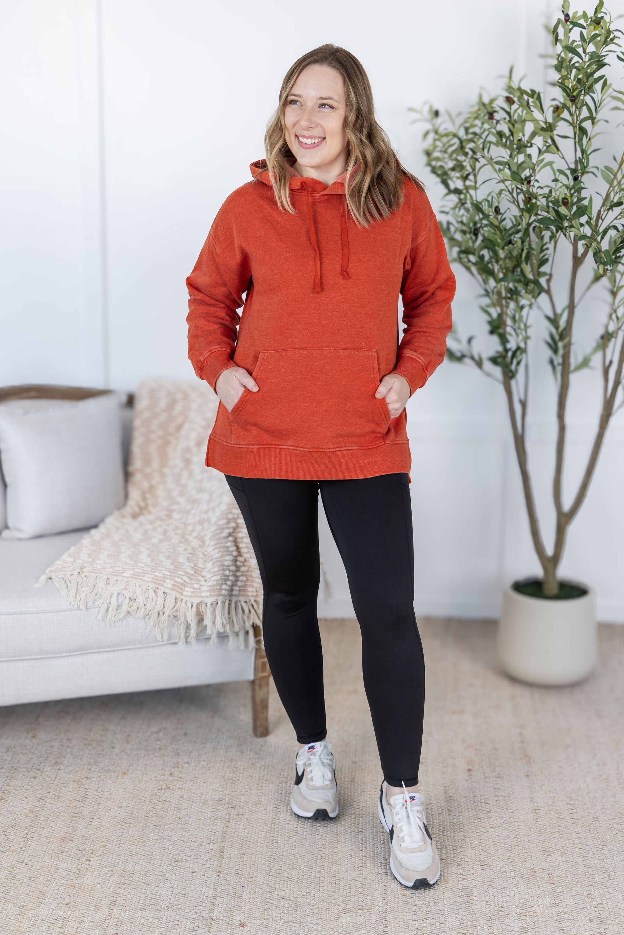 Vintage Wash Hoodie - Rust